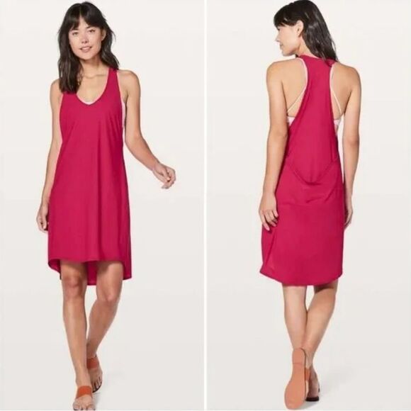 Lululemon Rejuvenate Racerback Athletic Dress in Dark Pink - Size 8 - Picture 1 of 5